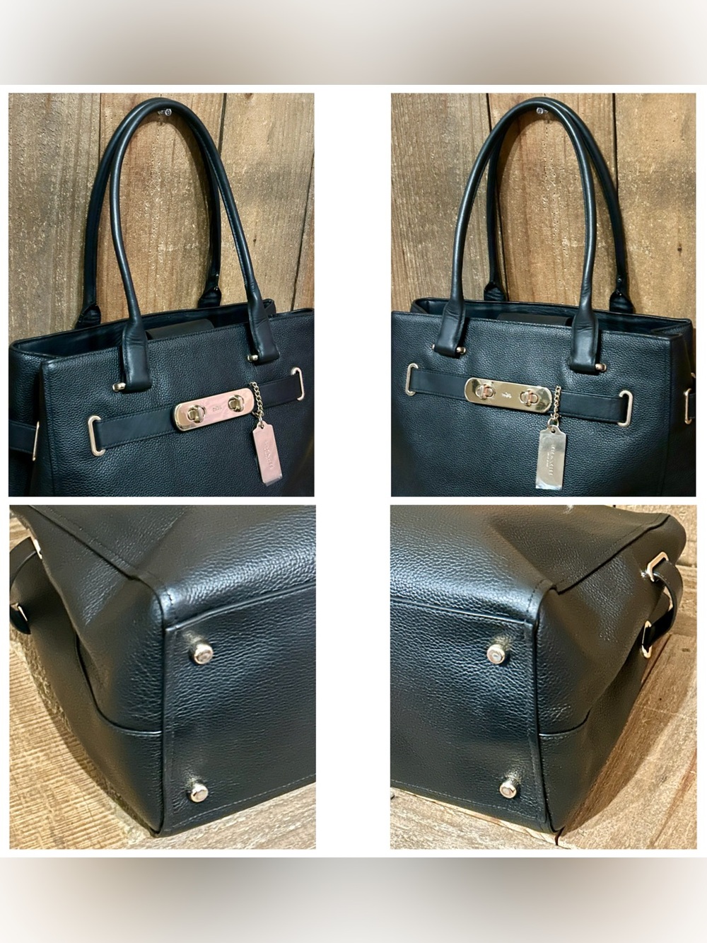 Coach. 5 Piece Set: Swagger Carryall & Free Watch, Wristlet, Scarf & Dust Bag. - Picture 11 of 16